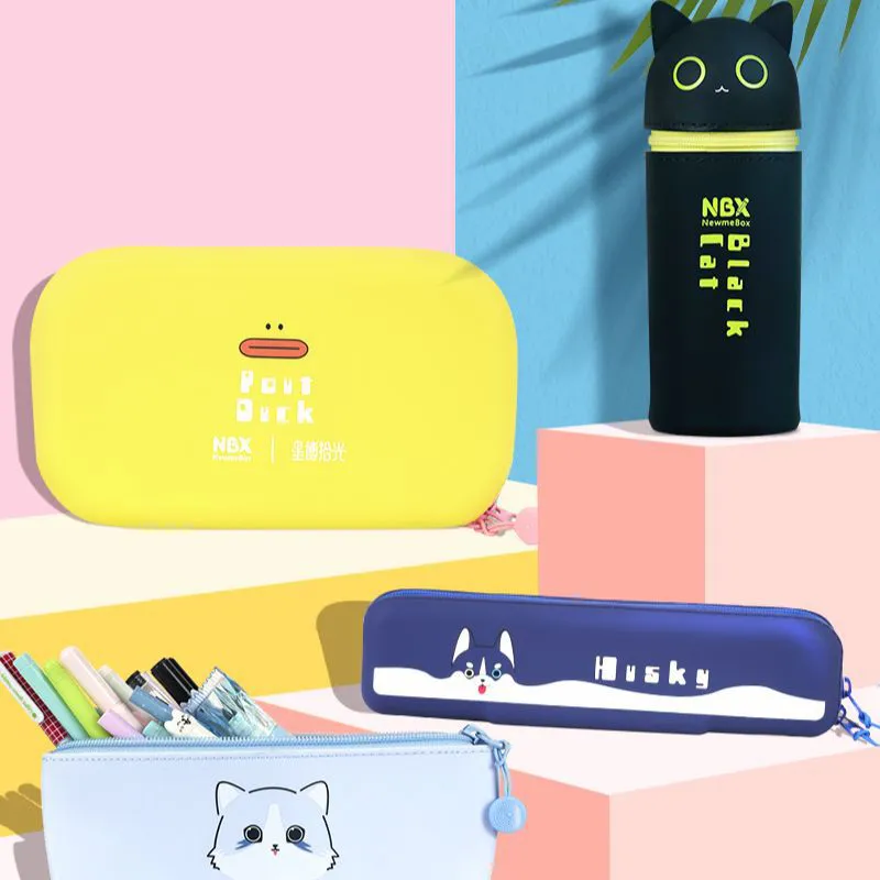 3 NBX silicone pencil bag animal design Environmentally friendly silicone material