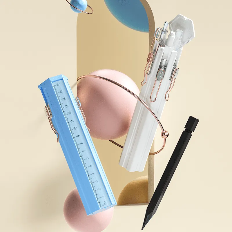 8 NBX portable pencil case plus with pens pencils eraser stationery set